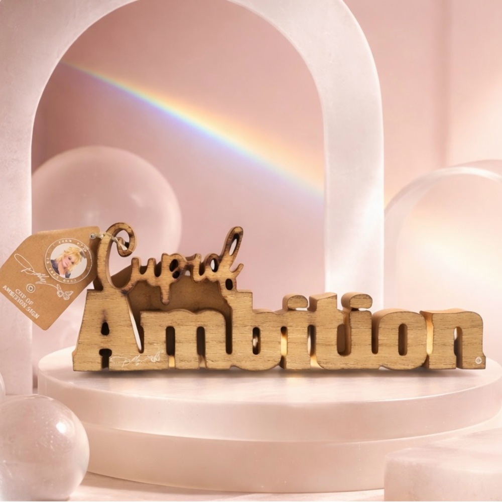 Dolly Parton “Cup of Ambition” Wooden Sign - Picture 1 of 5